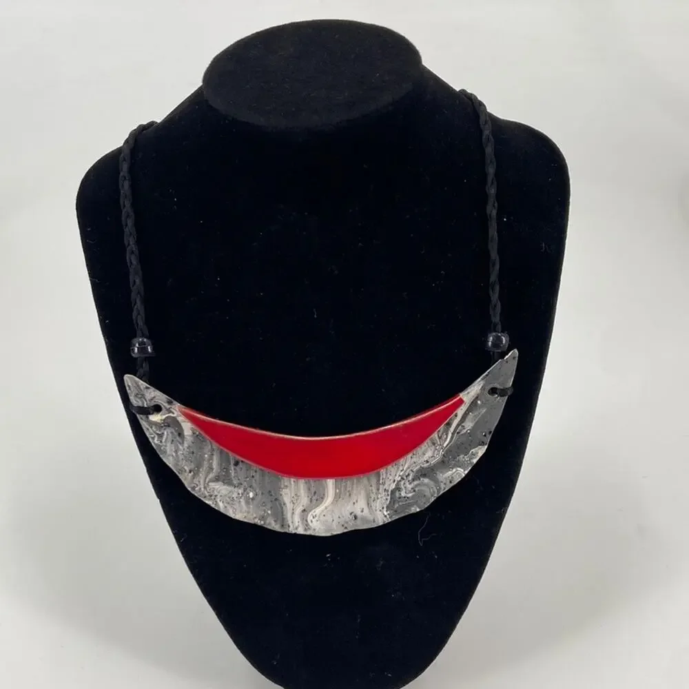 Ceramic bib statement necklace